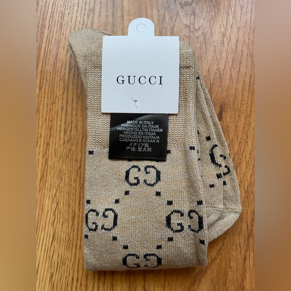 Luxury Beige Gucci Knee High Socks - Picture 3 of 3